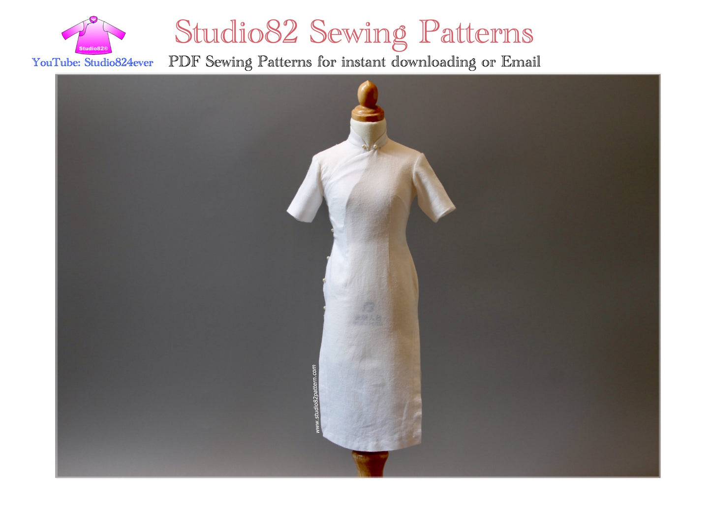 Digital Sewing Pattern – Short-Sleeve Qipao