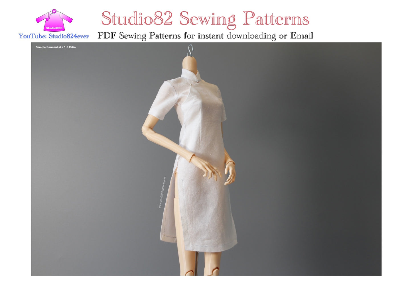 Digital Sewing Pattern – Short-Sleeve Qipao