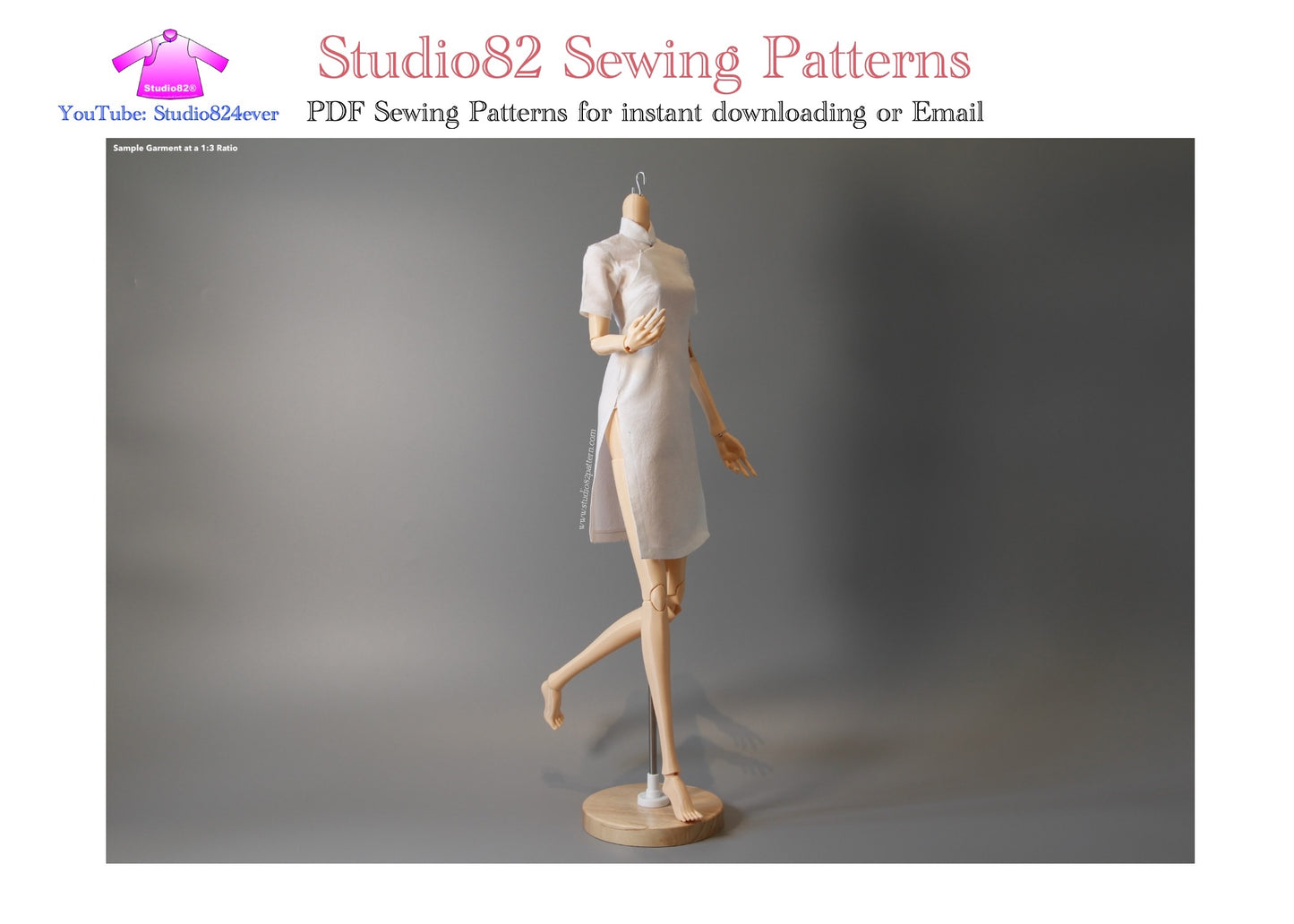 Digital Sewing Pattern – Short-Sleeve Qipao